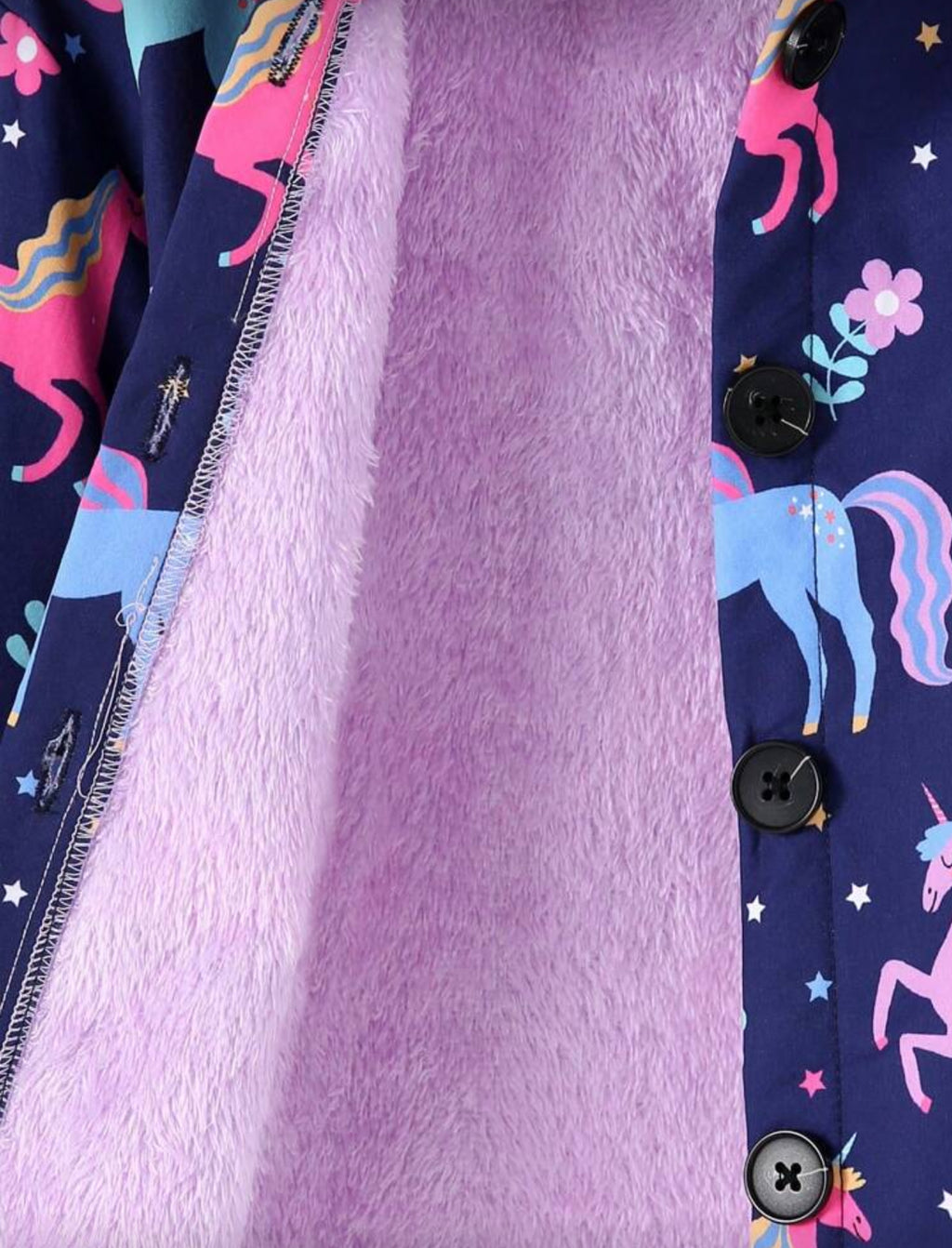 Cardigan morado con unicornio